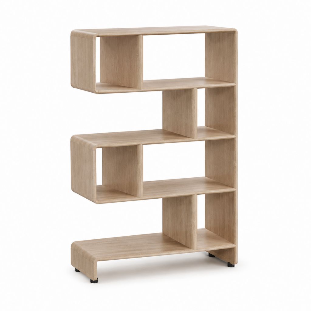 Bibliothèque ouverte en panneaux multiplis plaqués chêne naturel 90 x 30 x 160 cm