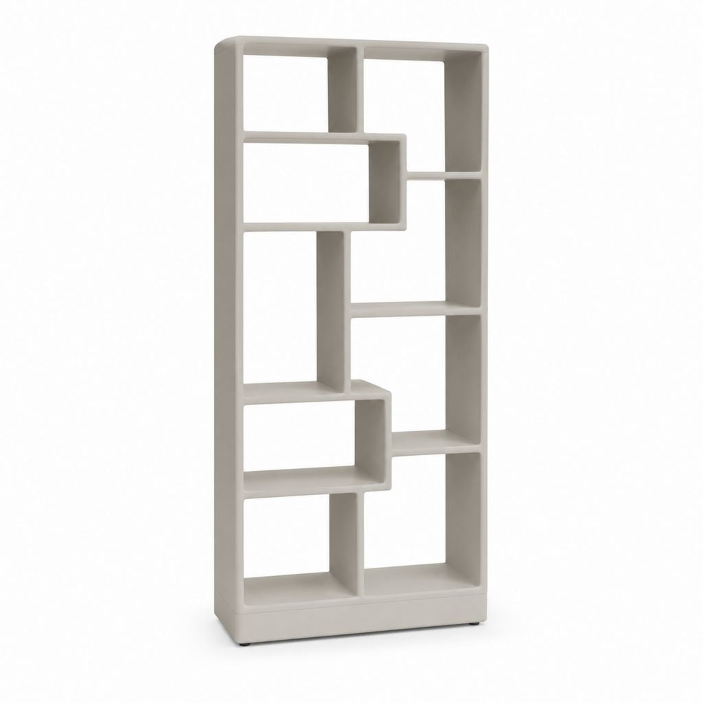 Bibliothèque étagère asymétrique beige en panneaux MDF 80 x 30 x 180 cm