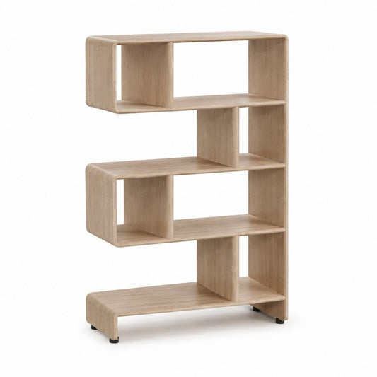 Bibliothèque ouverte en panneaux multiplis plaqués chêne naturel 90 x 30 x 160 cm