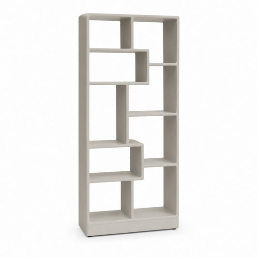 Bibliothèque étagère asymétrique beige en panneaux MDF 80 x 30 x 180 cm